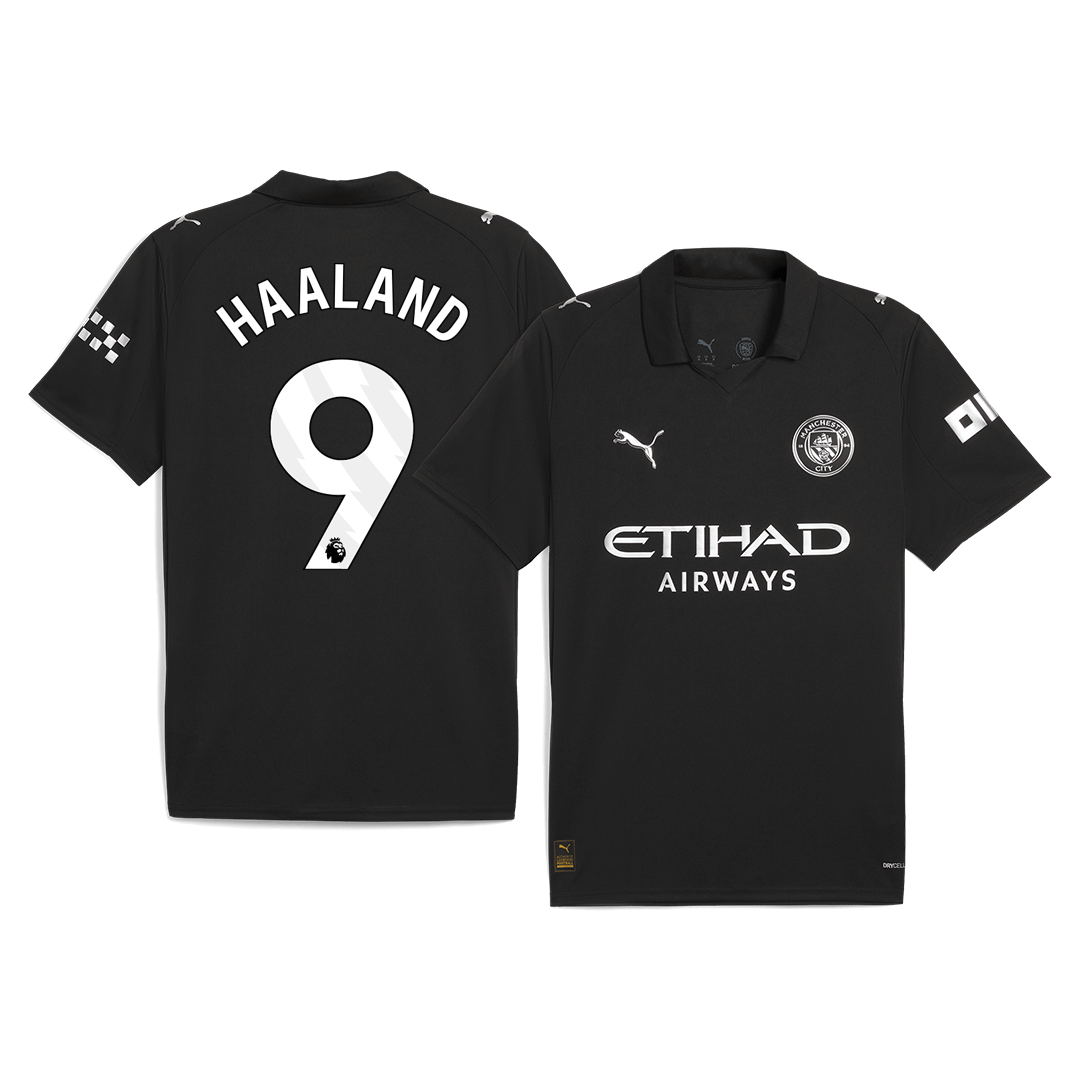 Camiseta HAALAND #9 Manchester City 2025/26 Segunda Equipación-Versión Hincha