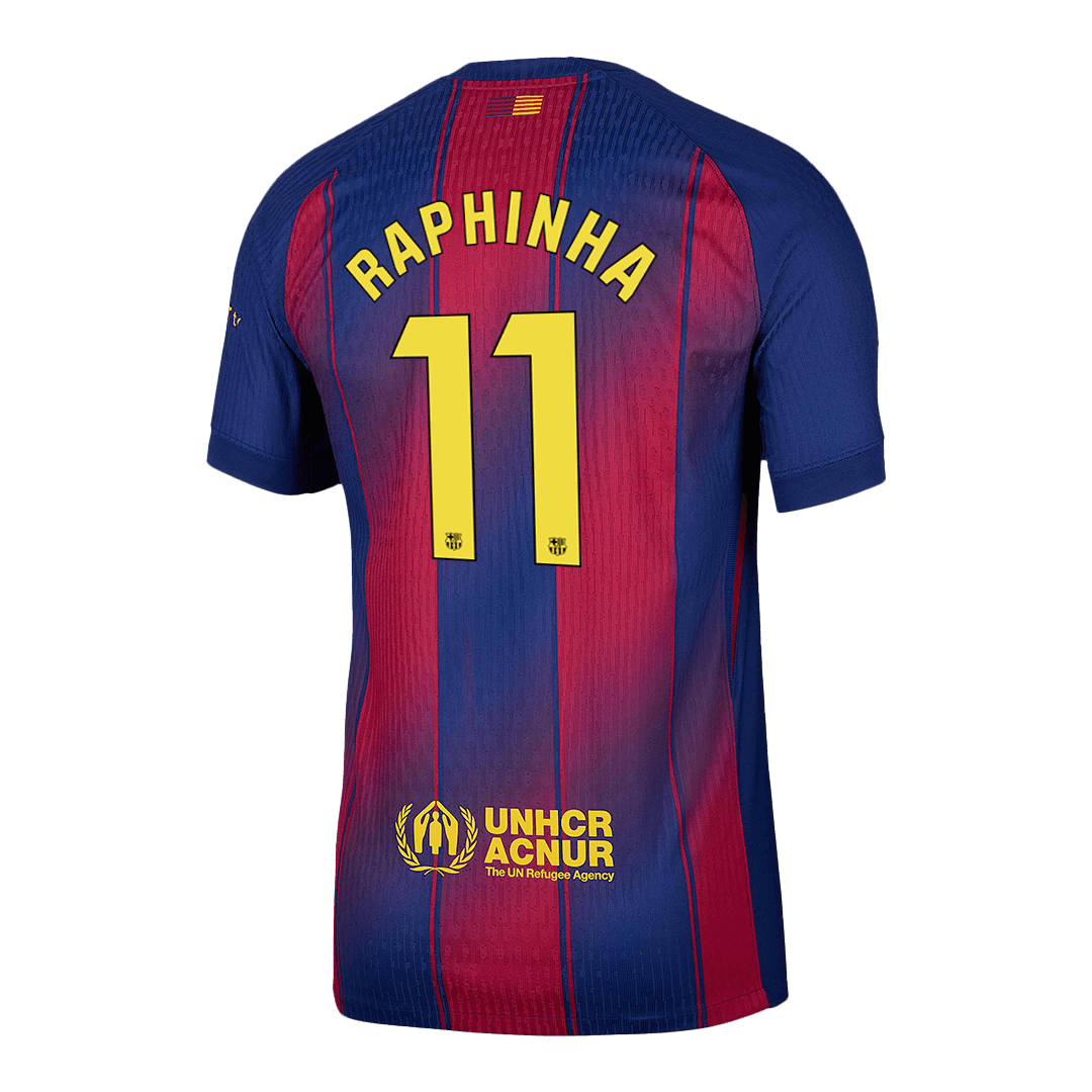 Camiseta Auténtica RAPHINHA #11 Barcelona 2025/26 Primera Equipación-Versión Jugador