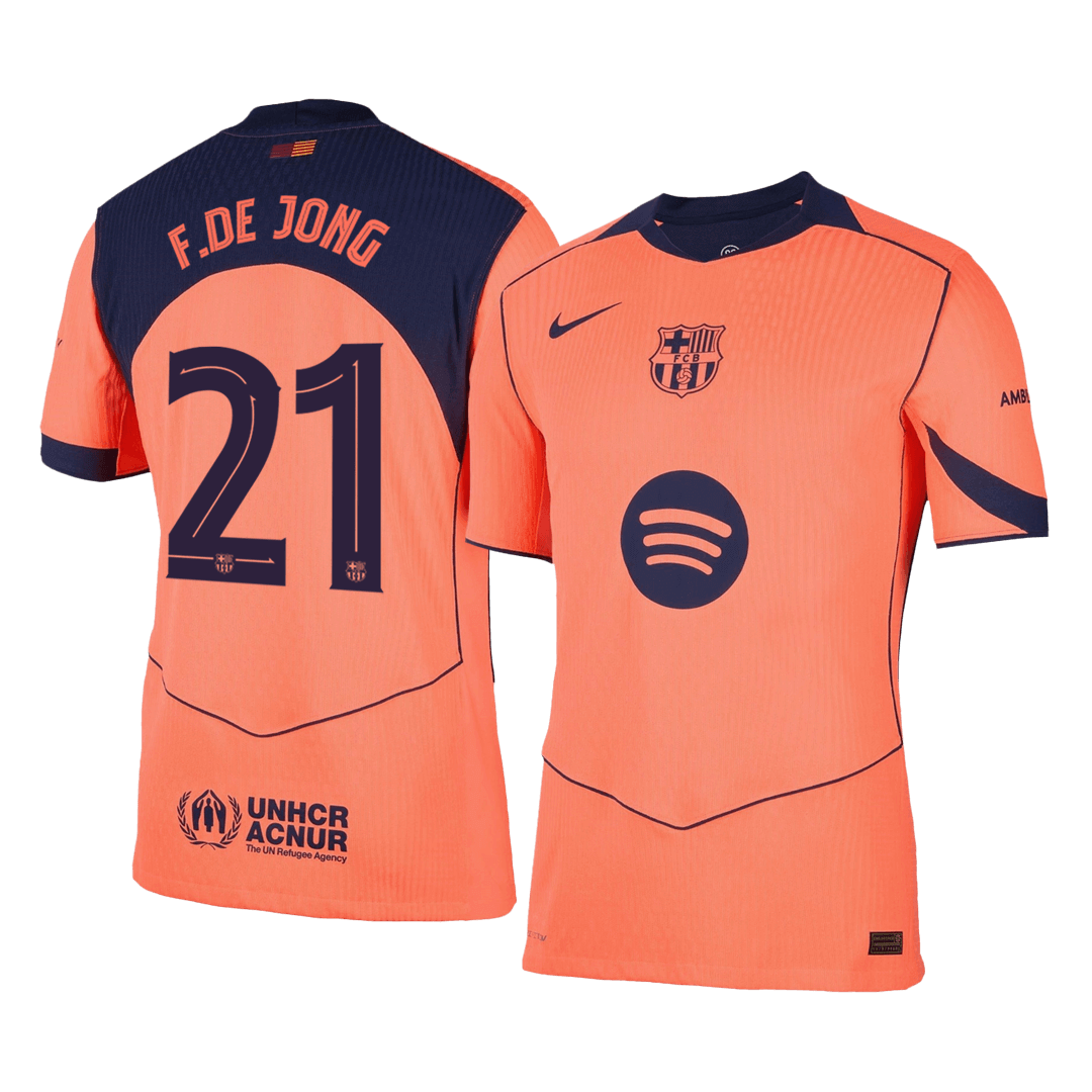 UCL Camiseta Auténtica F.DE JONG #21 Barcelona 2025/26 Tercera Equipación -Versión Jugador