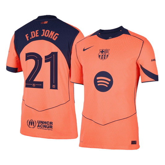 UCL Camiseta Auténtica F.DE JONG #21 Barcelona 2025/26 Tercera Equipación -Versión Jugador