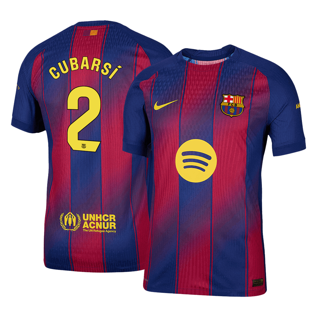 Camiseta Auténtica CUBARSÍ #2 Barcelona 2025/26 Primera Equipación-Versión Jugador