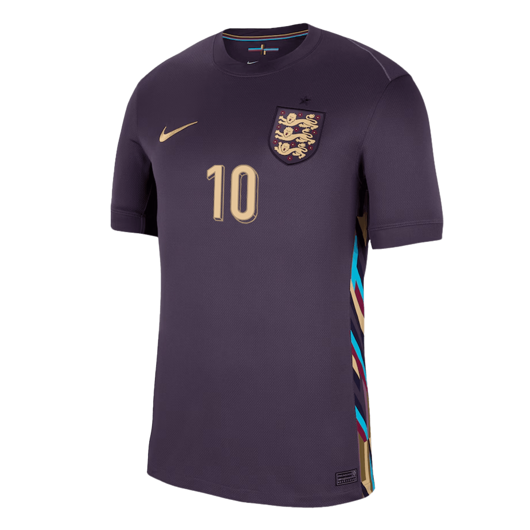 Camiseta BELLINGHAM #10 Inglaterra Euro 2024 Segunda Equipación Visitante Hombre-Versión Hincha