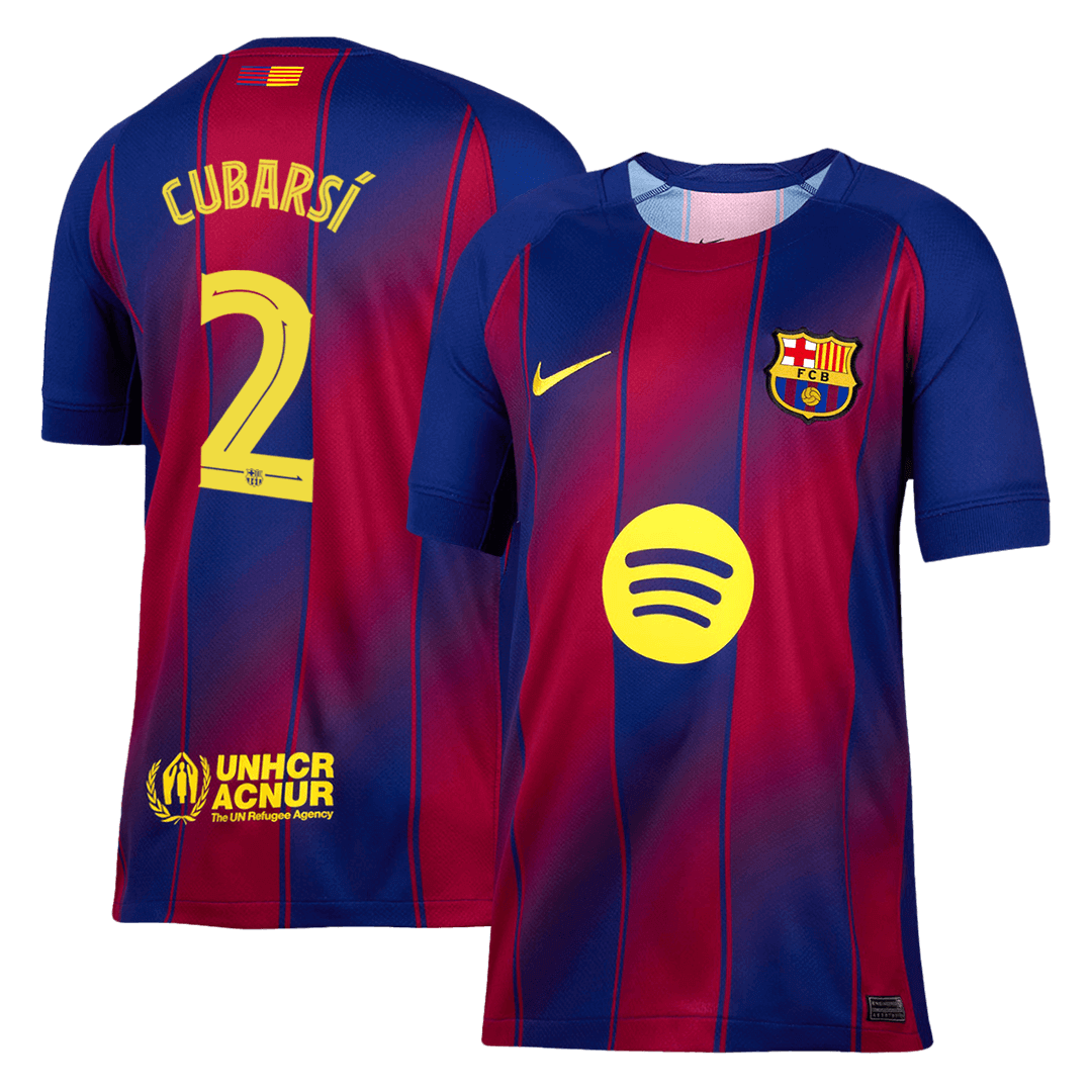 UCL Camiseta CUBARSÍ #2 Barcelona 2025/26 Primera Equipación-Versión Hincha