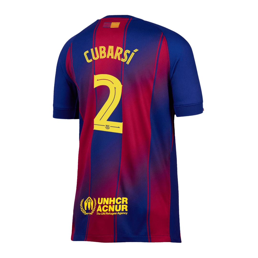 UCL Camiseta CUBARSÍ #2 Barcelona 2025/26 Primera Equipación-Versión Hincha