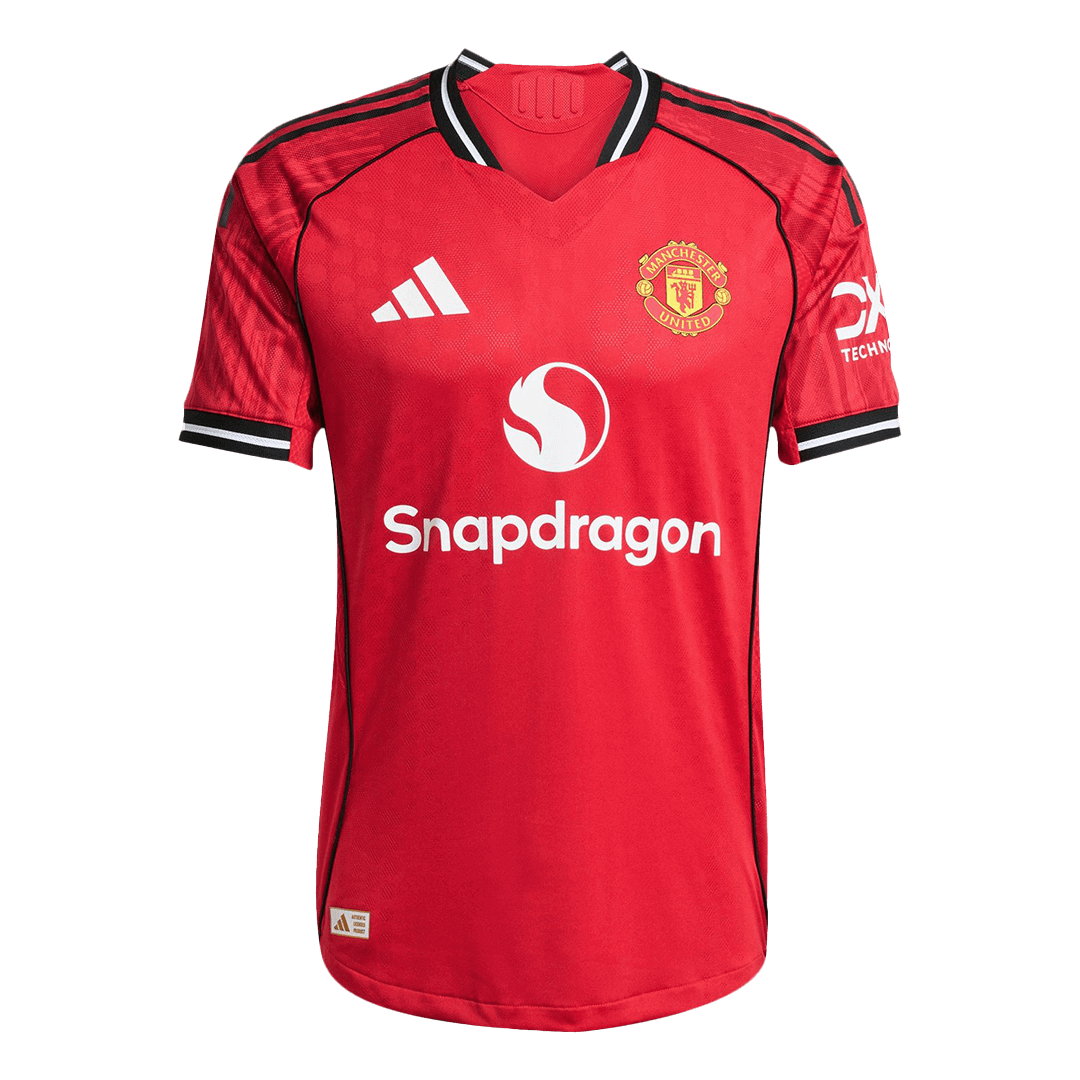 Camiseta Auténtica B.FERNANDES #8 Manchester United 2025/26 Primera Equipación-Versión Jugador