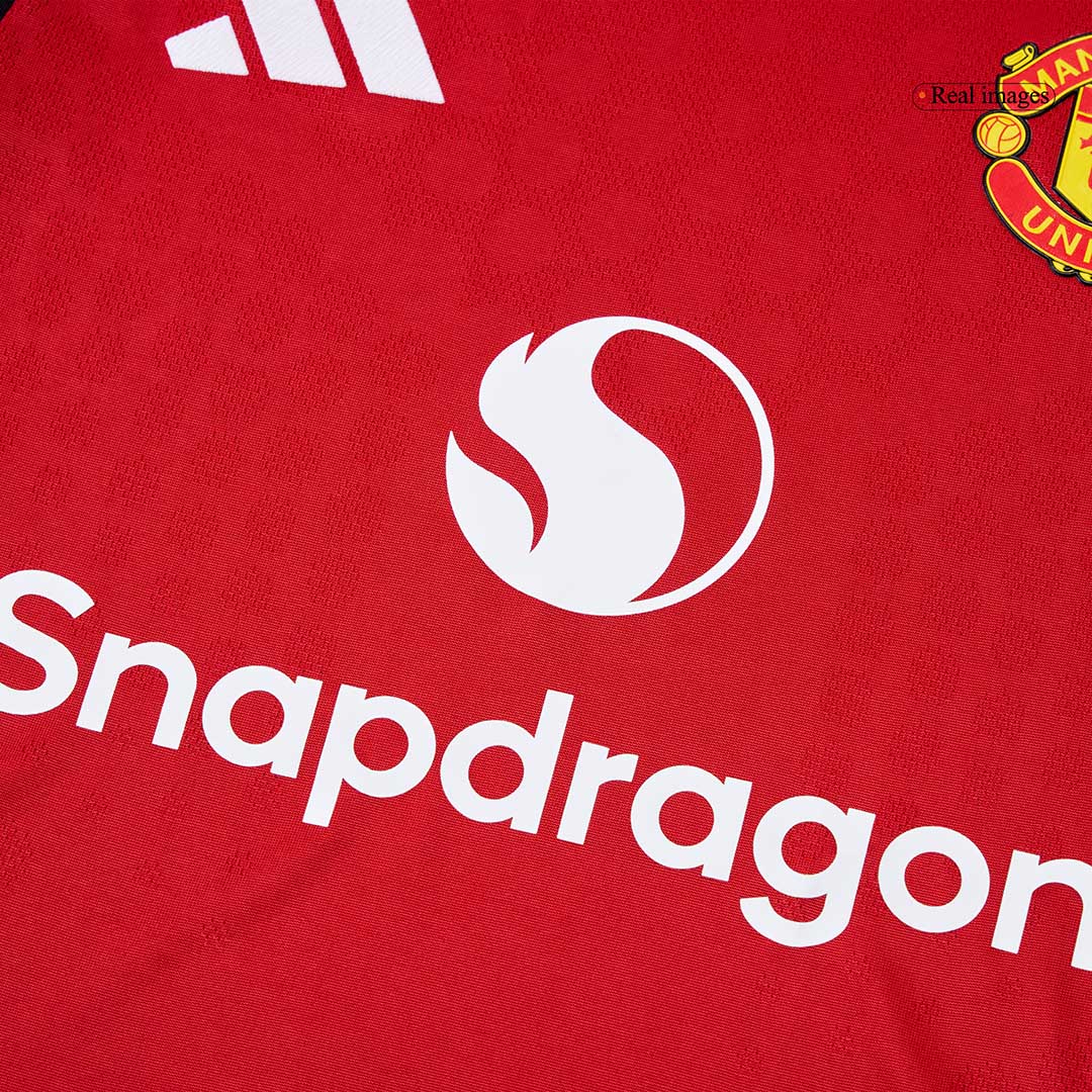 Camiseta Auténtica B.FERNANDES #8 Manchester United 2025/26 Primera Equipación-Versión Jugador