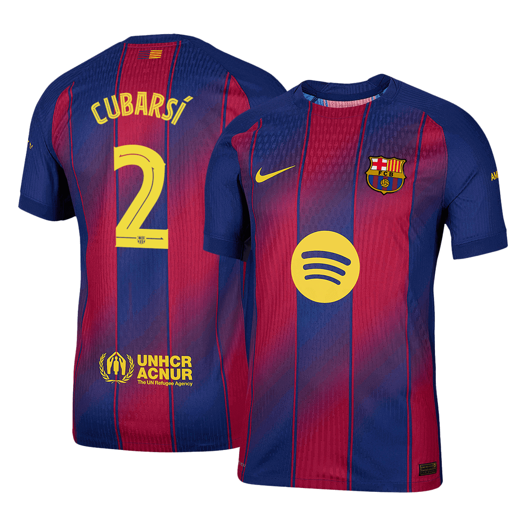 UCL Camiseta Auténtica CUBARSÍ #2 Barcelona 2025/26 Primera Equipación-Versión Jugador