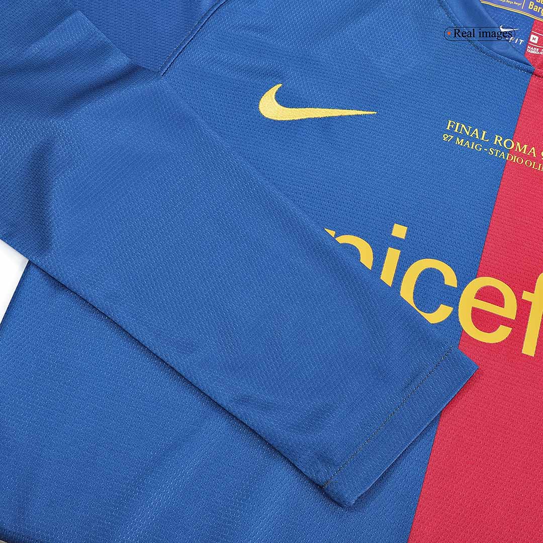 UCL Camiseta Retro 2008/09 Barcelona Primera Equipación Manga Larga