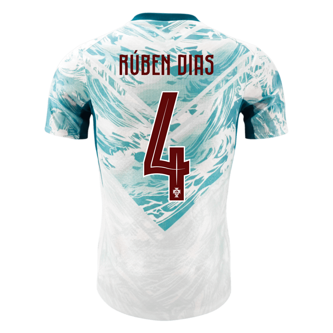 Camiseta Auténtica RÚBEN DIAS #4 Portugal 2026 Segunda Equipación Copa del Mundo -Versión Jugador