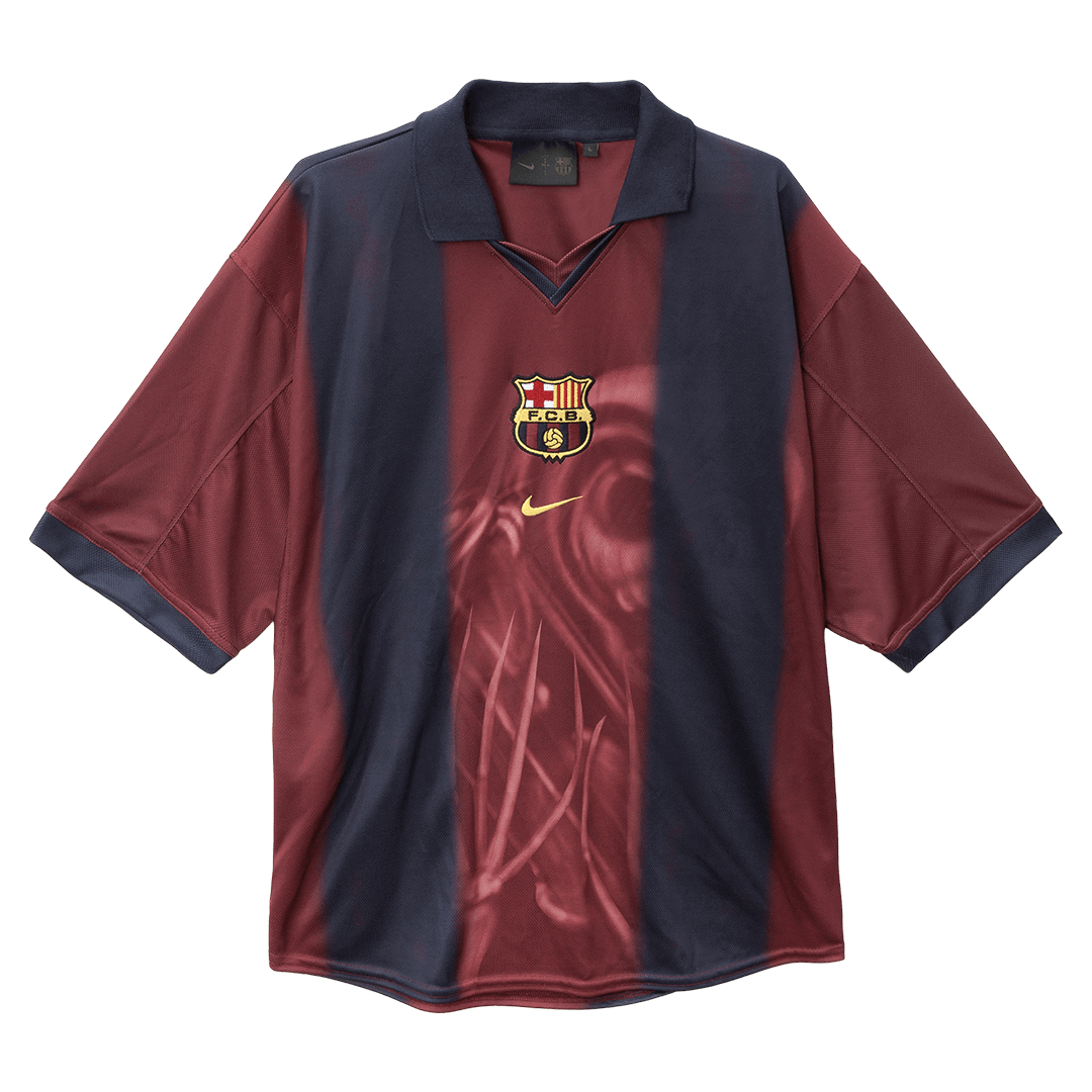Camiseta Retro 2000/01 Barcelona X CJ Primera Equipación Hombre - Versión Hincha
