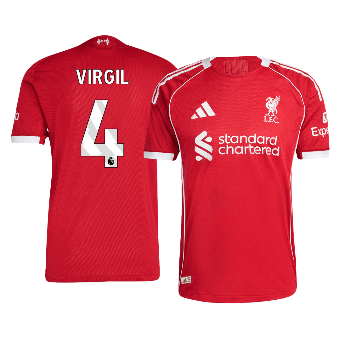 Camiseta Auténtica VIRGIL #4 Liverpool 2025/26 Primera Equipación-Versión Jugador