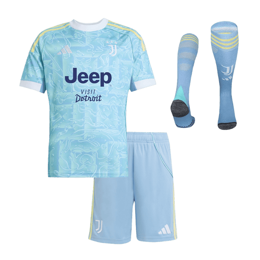 Conjunto Infantil Completo Juventus 2025/26 Segunda Equipación Kids