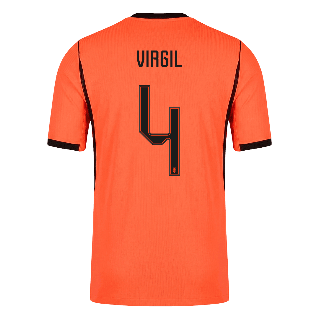Camiseta Auténtica VIRGIL #4 Netherlands 2026 Primera Equipación Copa del Mundo -Versión Jugador