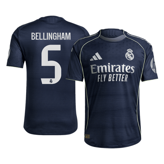 Camiseta Auténtica BELLINGHAM #5 Real Madrid 2025/26 Segunda Equipación-Versión Jugador