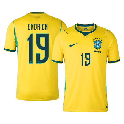 Camiseta ENDRICK #19 Brazil 2026 Primera Equipación Copa del Mundo - Versión Hincha