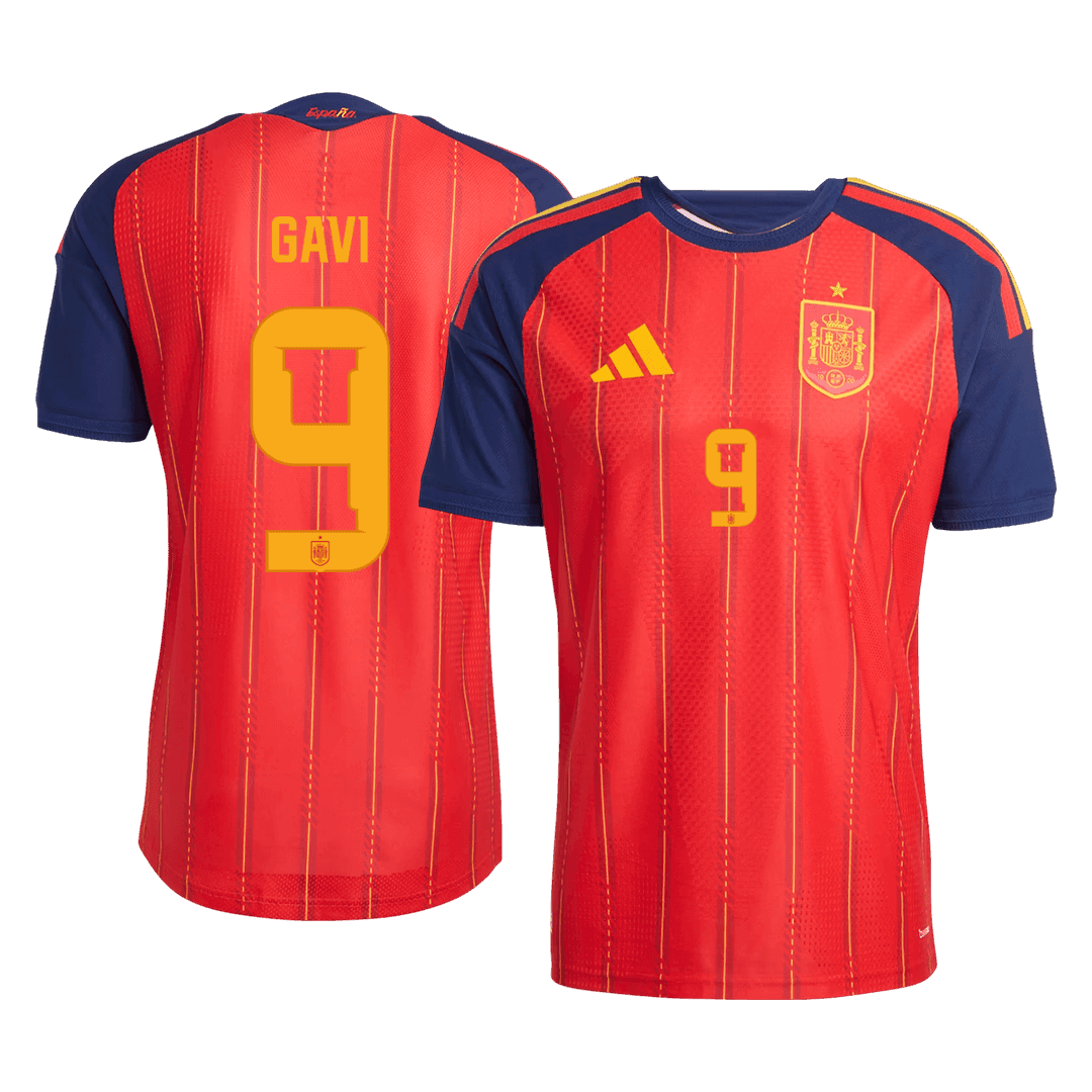 Camiseta Auténtica GAVI	 #9 Spain 2026 Primera Equipación Copa del Mundo -Versión Jugador