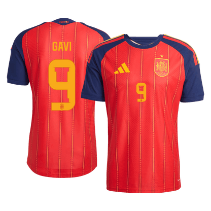 Camiseta Auténtica GAVI	 #9 Spain 2026 Primera Equipación Copa del Mundo -Versión Jugador