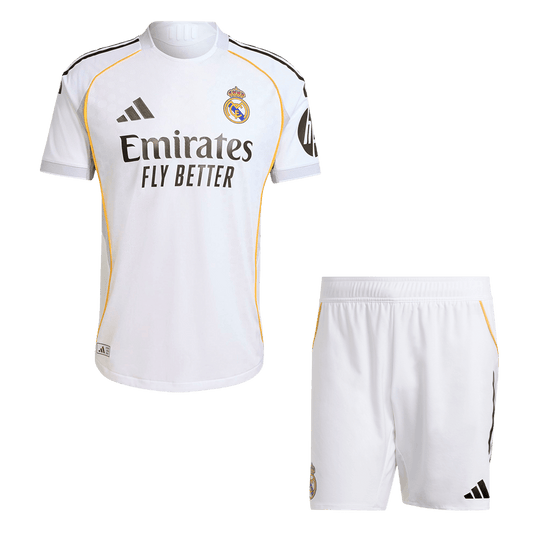 Conjunto Auténtico Real Madrid 2025/26 Primera Equipación (Camiseta + Pantalón Corto)