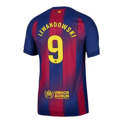 Camiseta Auténtica LEWANDOWSKI #9 Barcelona 2025/26 Primera Equipación-Versión Jugador
