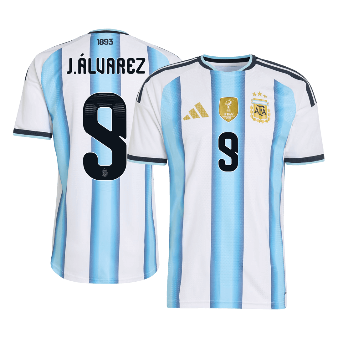 Camiseta Auténtica J.ÁLVAREZ #9 Argentina 2026 Primera Equipación Copa del Mundo -Versión Jugador