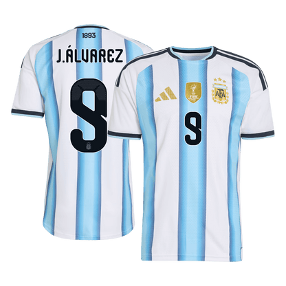 Camiseta Auténtica J.ÁLVAREZ #9 Argentina 2026 Primera Equipación Copa del Mundo -Versión Jugador