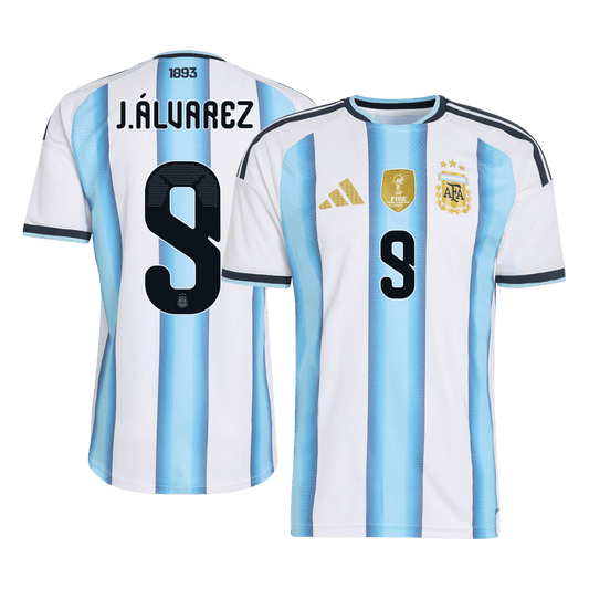 Camiseta Auténtica J.ÁLVAREZ #9 Argentina 2026 Primera Equipación Copa del Mundo -Versión Jugador