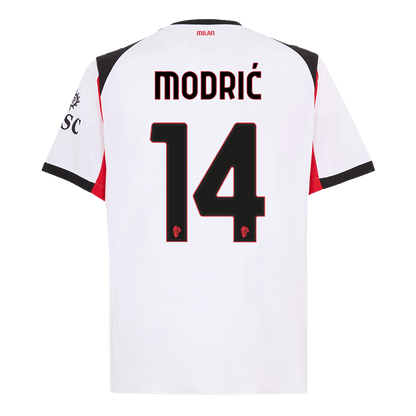 Camiseta MODRIĆ #14 AC Milan 2025/26 Segunda Equipación-Versión Hincha