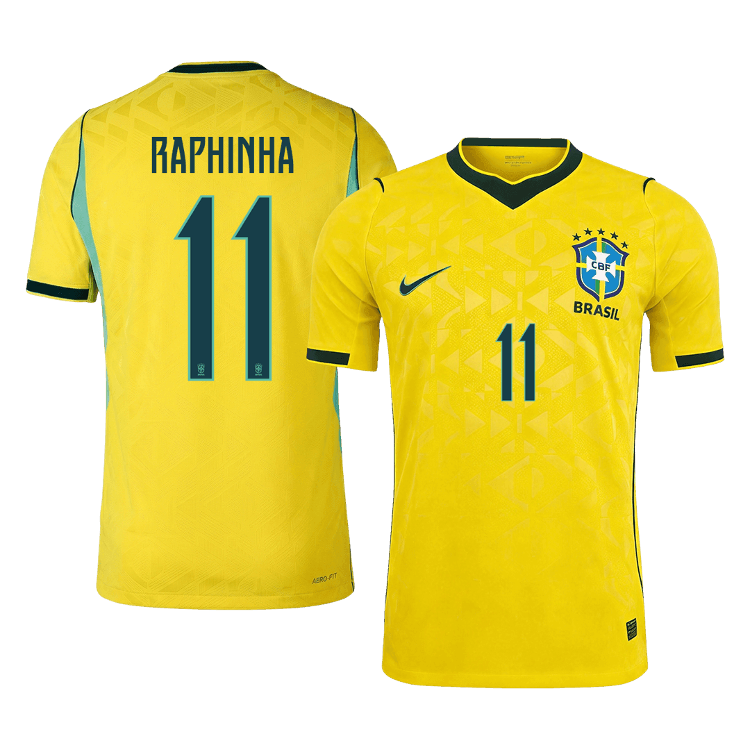 Camiseta Auténtica RAPHINHA #11 Brazil 2026 Primera Equipación Copa del Mundo -Versión Jugador