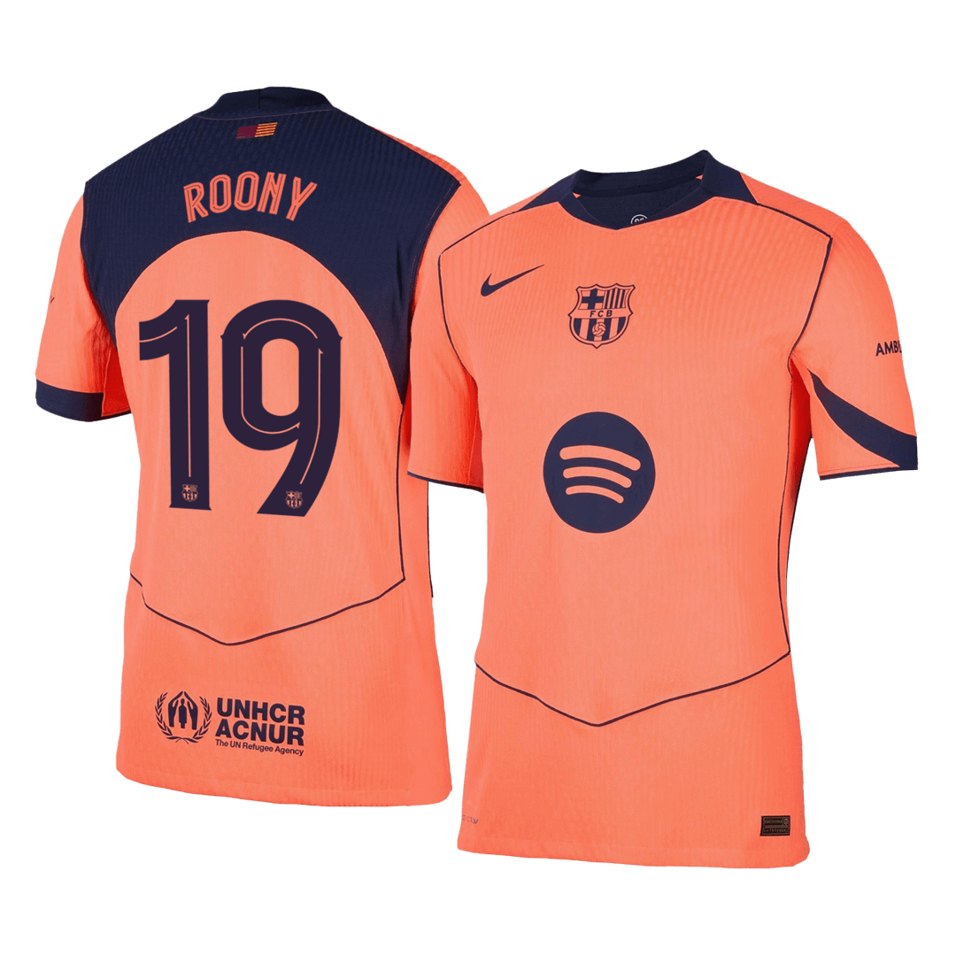 UCL Camiseta Auténtica ROONY #19 Barcelona 2025/26 Tercera Equipación -Versión Jugador