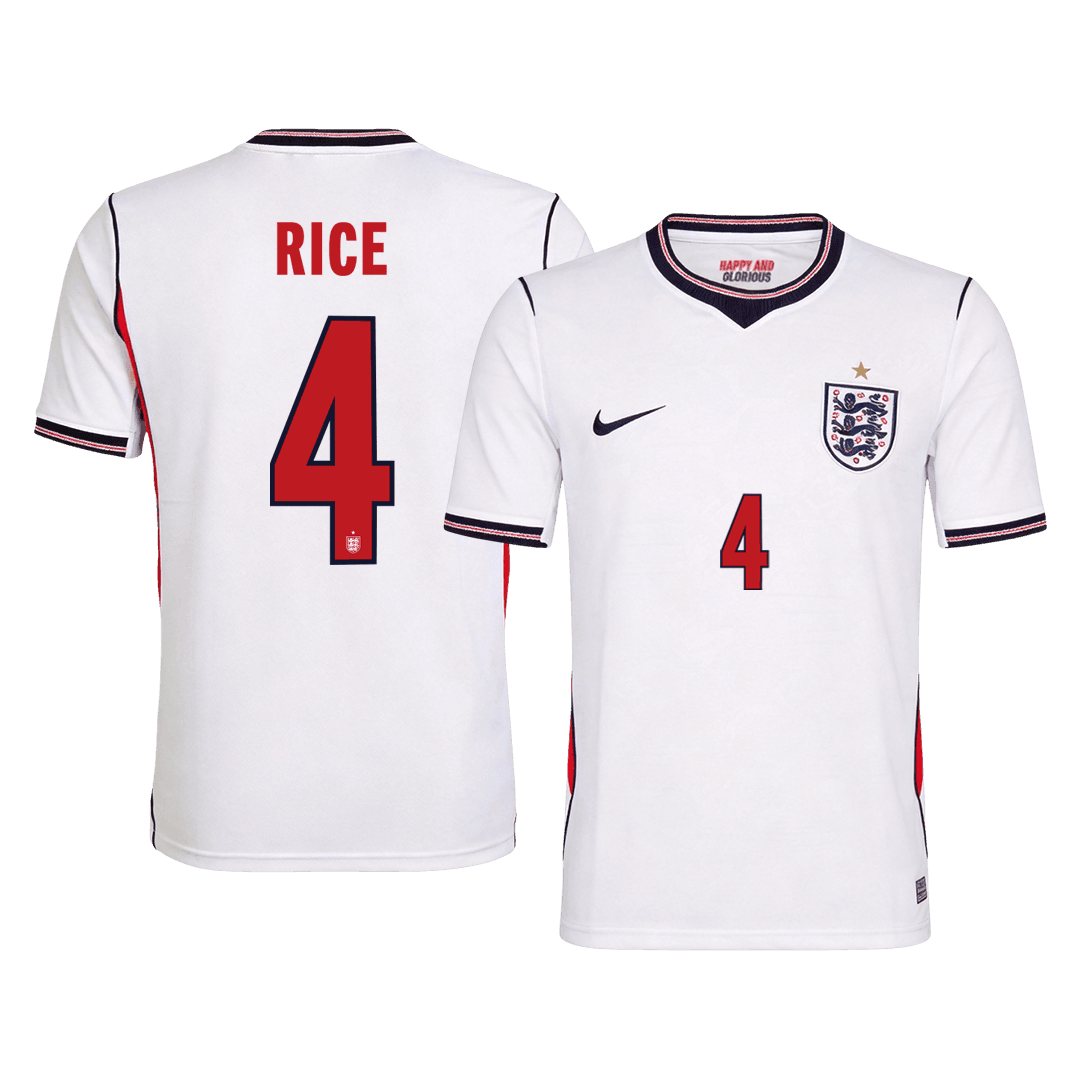 Camiseta Rice #4 Inglaterra 2026 Primera Equipación Copa del Mundo - Versión Hincha