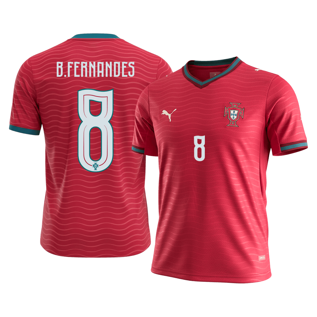 Camiseta B.FERNANDES #8 Portugal 2026 Primera Equipación Copa del Mundo - Versión Hincha
