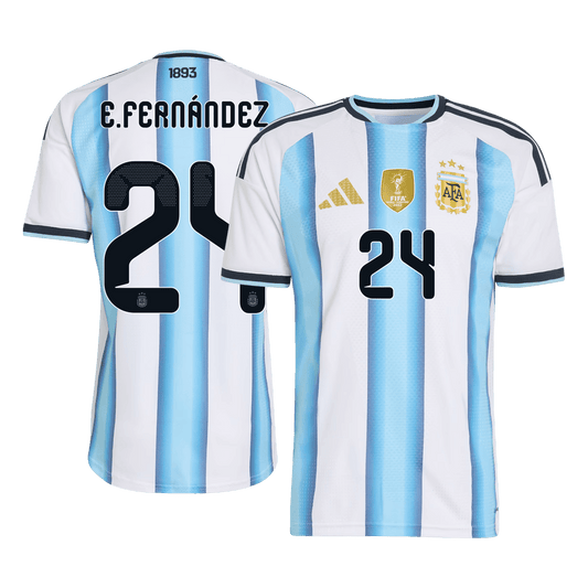 Camiseta Auténtica E. Fernández #24 Argentina 2026 Primera Equipación Copa del Mundo - Versión Jugador