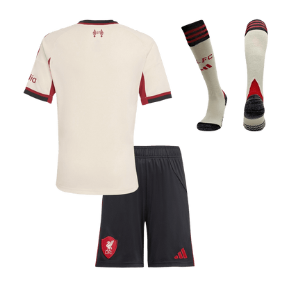 Conjunto Infantil Completo Liverpool 2025/26 Segunda Equipación Kids