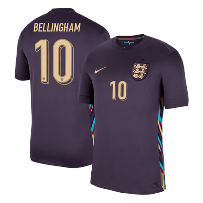 Camiseta BELLINGHAM #10 Inglaterra Euro 2024 Segunda Equipación Visitante Hombre-Versión Hincha