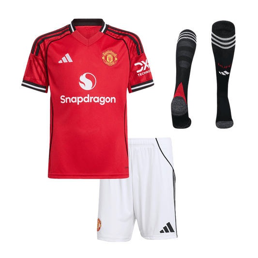 Conjunto Infantil Completo Manchester United 2025/26 Primera Equipación Kids