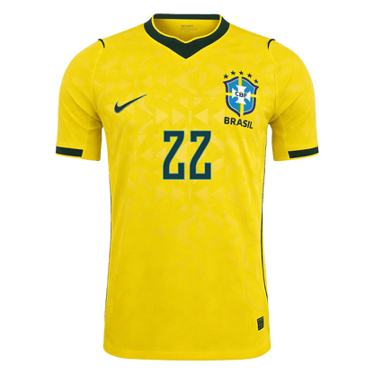 Camiseta Auténtica JOÃO PEDRO #22 Brazil 2026 Primera Equipación Copa del Mundo -Versión Jugador