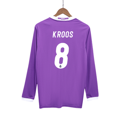Camiseta Retro 2016/17 Kroos #8 Real Madrid Segunda Equipación Manga Larga