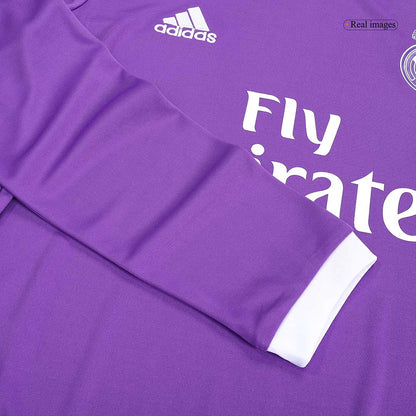 Camiseta Retro 2016/17 Benzema #9 Real Madrid Segunda Equipación Manga Larga