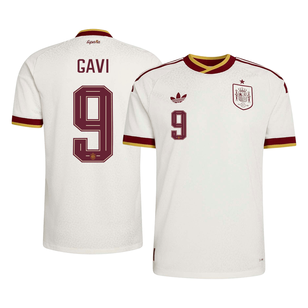 Camiseta Auténtica GAVI #9 Spain 2026 Segunda Equipación Copa del Mundo -Versión Jugador