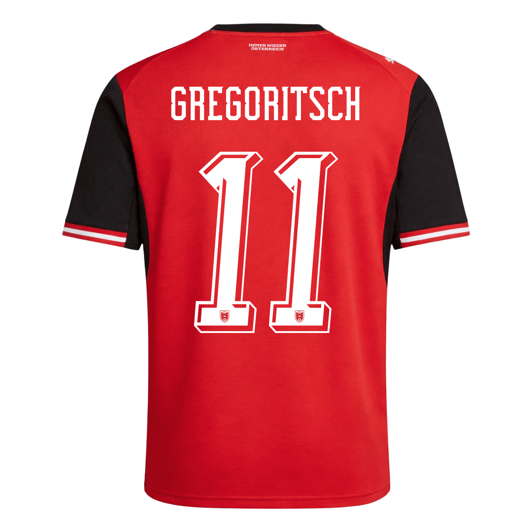 Camiseta GREGORITSCH #11 Austria 2026 Primera Equipación Copa del Mundo - Versión Hincha