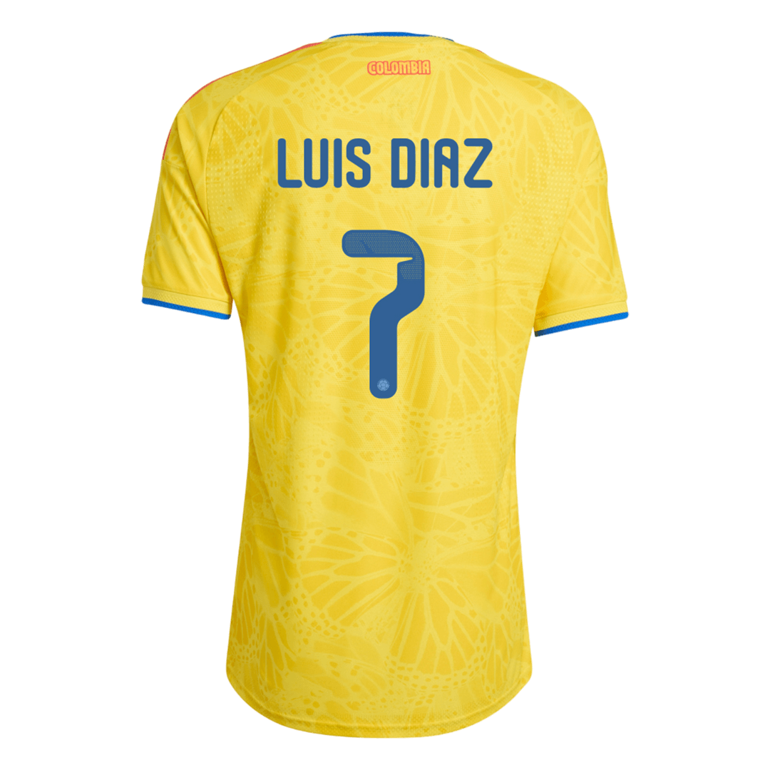 Camiseta Auténtica Luis Díaz #7 Colombia 2026 Primera Equipación Copa del Mundo - Versión Jugador