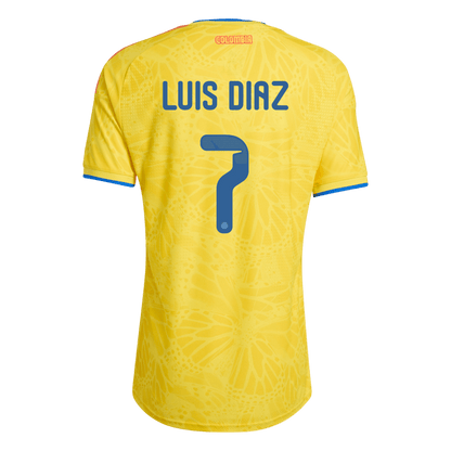 Camiseta Auténtica Luis Díaz #7 Colombia 2026 Primera Equipación Copa del Mundo - Versión Jugador