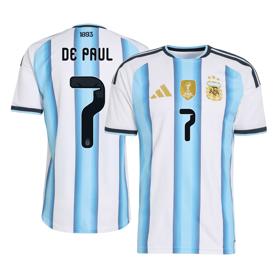 Camiseta Auténtica DE PAUL #7 Argentina 2026 Primera Equipación Copa del Mundo -Versión Jugador