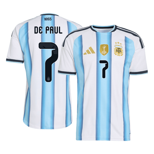Camiseta Auténtica De Paul #7 Argentina 2026 Primera Equipación Copa del Mundo - Versión Jugador