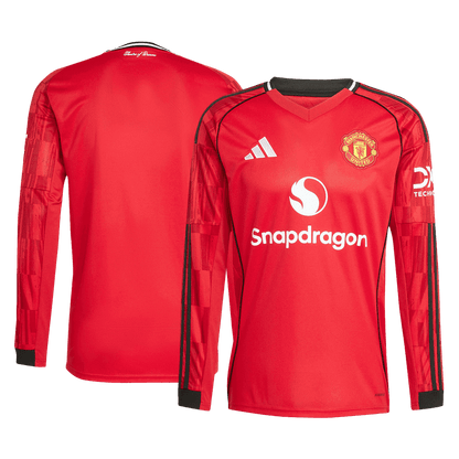 Camiseta Manga Larga Manchester United 2025/26 Primera Equipación-Versión Hincha