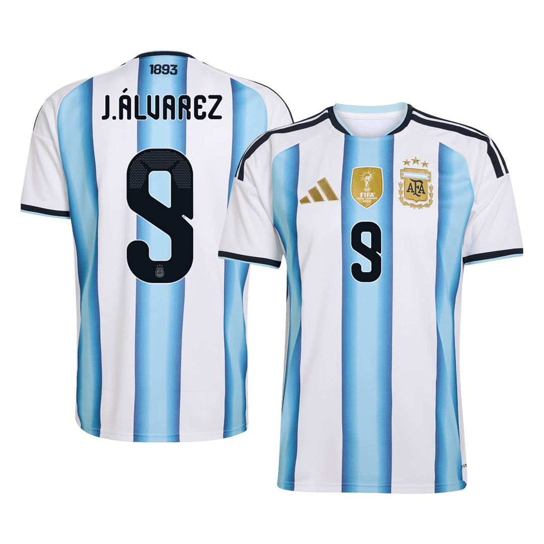Camiseta J.ÁLVAREZ #9 Argentina 2026 Primera Equipación Copa del Mundo - Versión Hincha