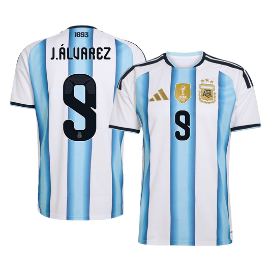 Camiseta J.ÁLVAREZ #9 Argentina 2026 Primera Equipación Copa del Mundo - Versión Hincha