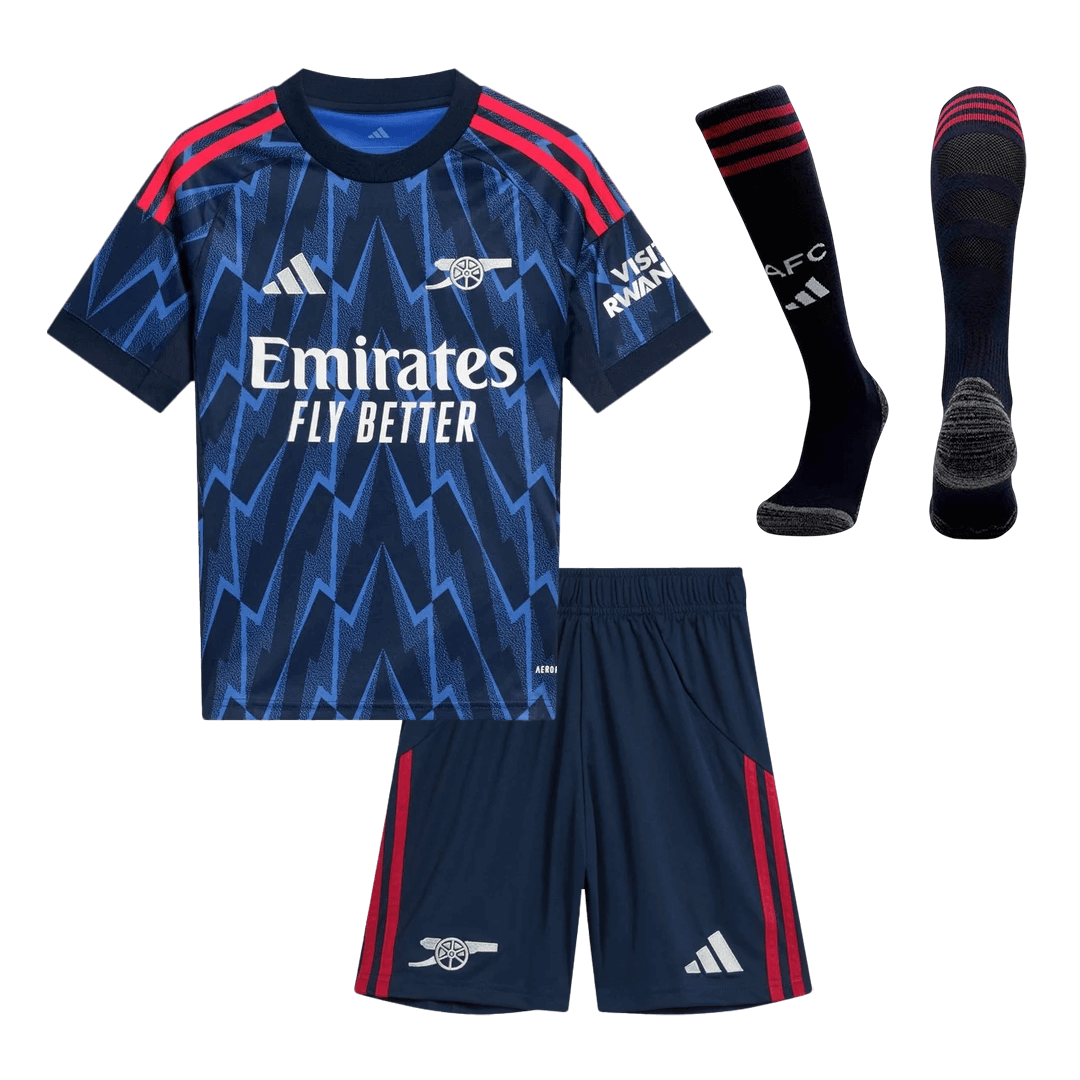 Conjunto Infantil Completo Arsenal 2025/26 Segunda Equipación