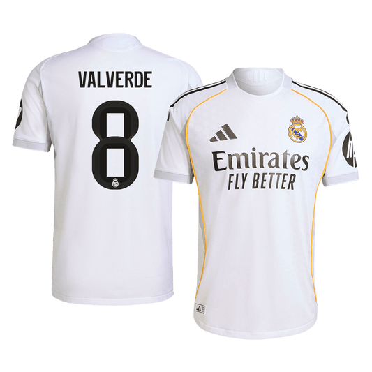 Camiseta Auténtica VALVERDE #8 Real Madrid 2025/26 Primera Equipación-Versión Jugador