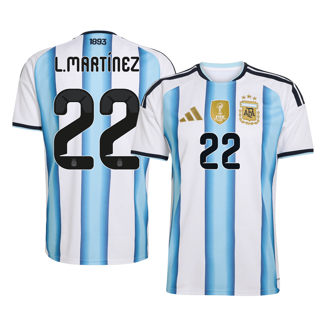 Camiseta L. Martínez #22 Argentina 2026 Primera Equipación Copa del Mundo - Versión Hincha